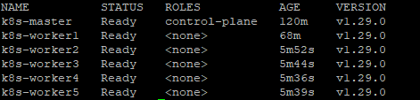 "Output of "kubectl get nodes" - all nodes reporting ready."