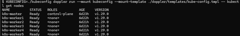 Doppler command screenshot
